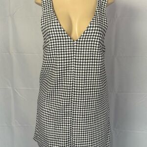 SHEIN Black and White Houndstooth Mini Dress